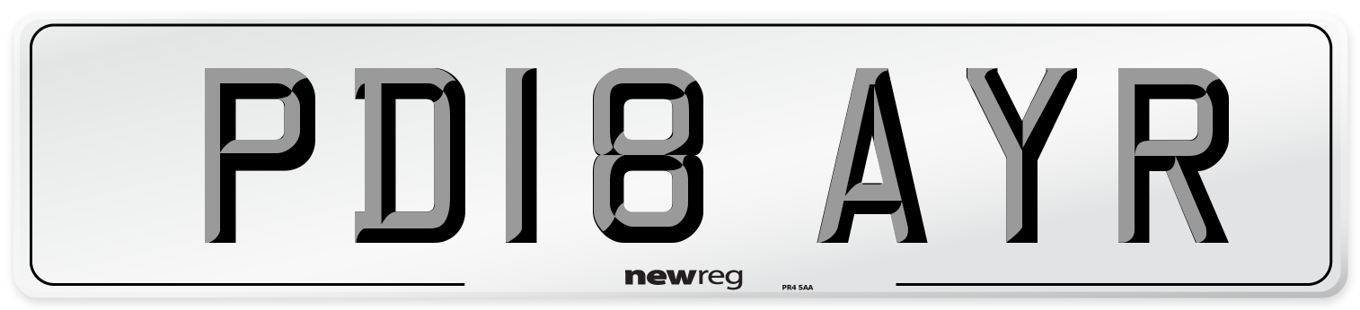 PD18 AYR Number Plate from New Reg